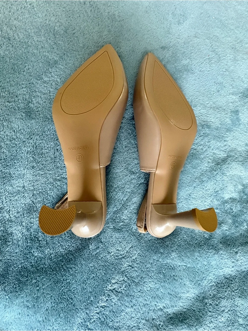 TCTBTA Nude Slingback Pointed Toe Kitten Heels Size 41